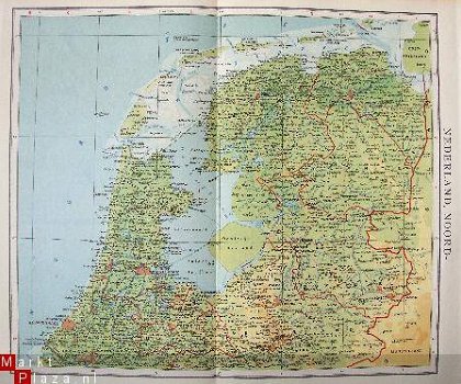 oud landkaartjes Noord Nederland en Zuid Nederland - 1