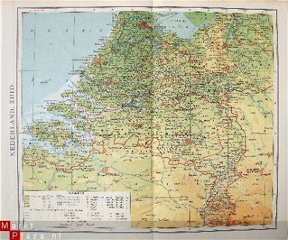 oud landkaartjes Noord Nederland en Zuid Nederland - 1