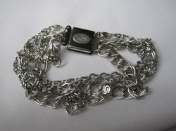 Armband Lisa zilverkleurige vier rijen schakelkettinkjes 19 cm