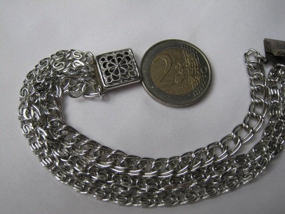 Armband Lisa zilverkleurige vier rijen schakelkettinkjes 19 cm - Afbeelding 7