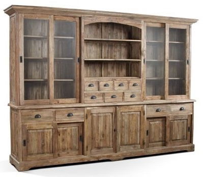 Brede teak houten buffetkast met open vak 300cm breed - nr. 1