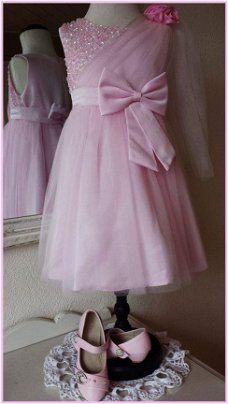 roze  bruidsmeisjes feest  communie kleding  Lorena