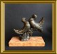 Art deco beeldje op marmer : vogels, duif - 1 - Thumbnail