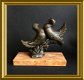 Art deco beeldje op marmer : vogels, duif - 2 - Thumbnail