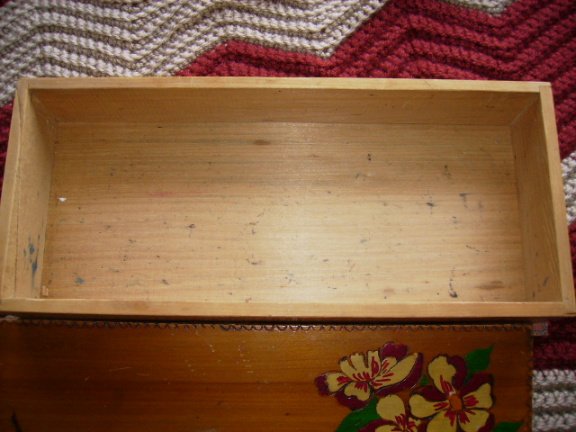 Kistje, hout, met Lelies - Afbeelding 2