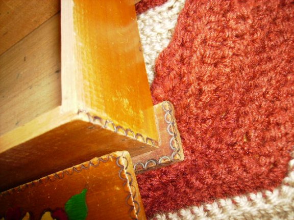 Kistje, hout, met Lelies - Afbeelding 3