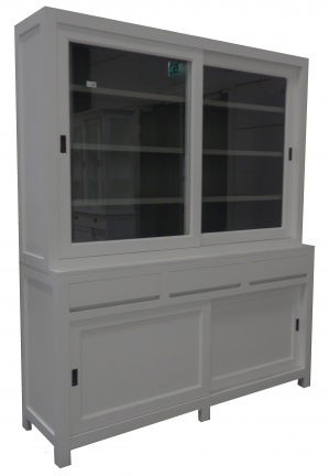 Winkelkast Dimolfetta wit - grijs 220 x 50/40 x 215cm greeploos - nr. 1