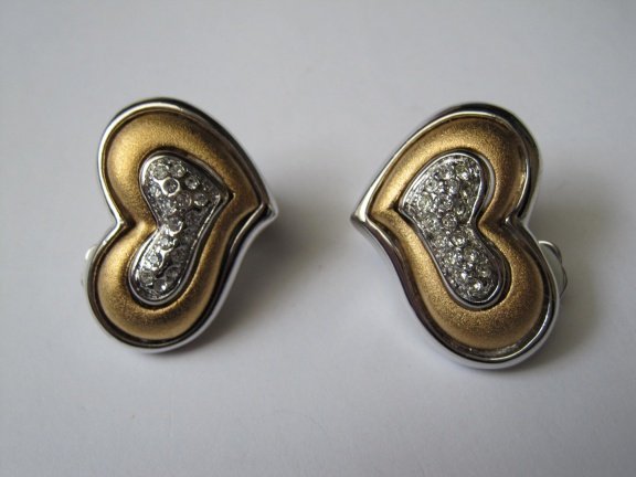 Oorbellen Avon goud en zilverkleurig kleine rijnsteentjes 2.7x2.0 cm - Afbeelding 7