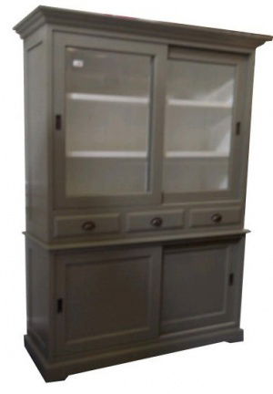 Landelijke grijze keukenkast servies kast 145cm breed - nr. 1