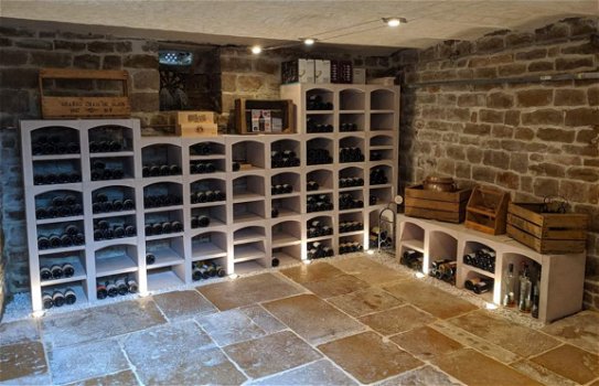 Vinicase stenen wijnrek, capaciteit 250 tot 10.000 flessen - 6