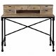 Industrial look bureau - schrijftafel 110x50x96 cm massief mangohout en staal - 5 - Thumbnail