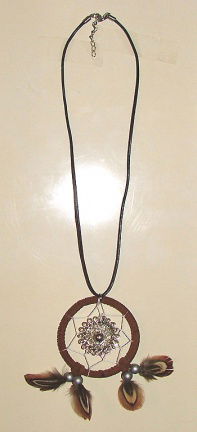 KETTING-DROMENVANGER in Bruintinten: Ring=6cm