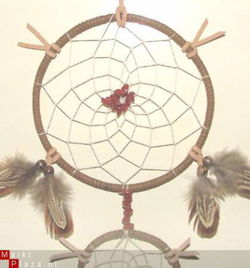 Dromenvanger / Dreamcatcher met EDELSTEEN RODE JASPIS met 2 Ringen
