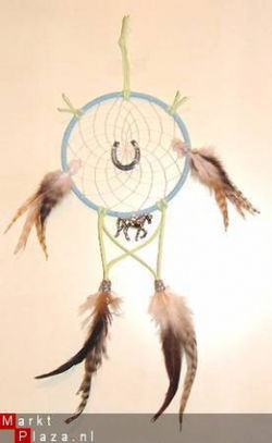 PAARD Dromenvanger / Dreamcatcher met Hoefijzer: Ring=13cm