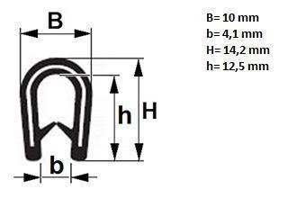 Zelfklemmend kantprofiel klembereik 2,5 - 4 mm per meter - 2