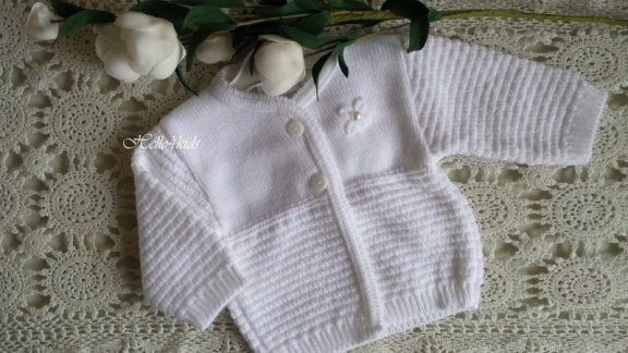 new baby vestje ceremonie new born voor doop bolero parel - nr. 1