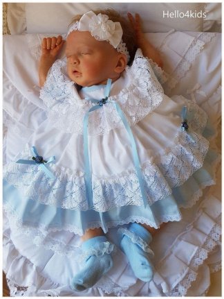 new baby vestje ceremonie new born voor doop bolero parel - Afbeelding 3