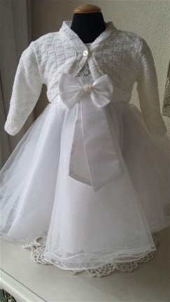 new baby vestje ceremonie new born voor doop bolero parel - Afbeelding 6