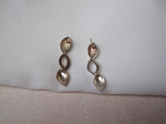Zilveren oorbellen driedelig 3.7x0.7 cm - Afbeelding 5