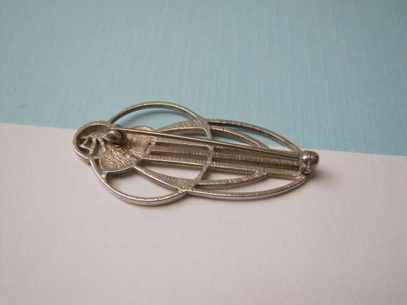 Zilveren broche Rennie Mackintosh Glasgower roos 4.7x2.3 cm - Afbeelding 4