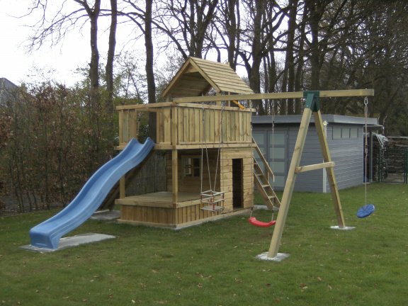 Speeltoestel Speelhuis Speeltoren Schommel Glijbaan - Afbeelding 4