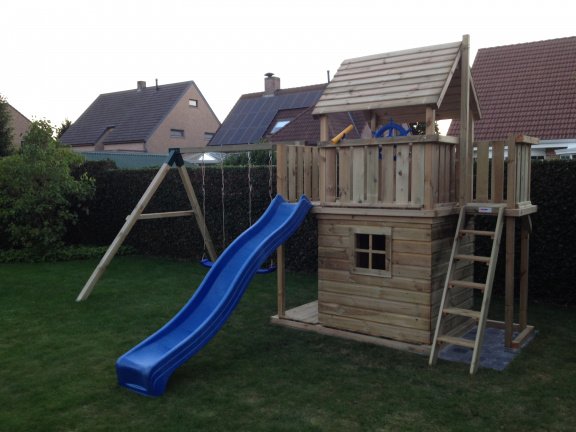 Speeltoestel Speelhuis Speeltoren Schommel Glijbaan - Afbeelding 4