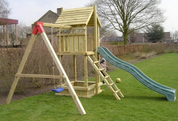 Speeltoestel Speelhuis Speeltoren Schommel Glijbaan - Afbeelding 4