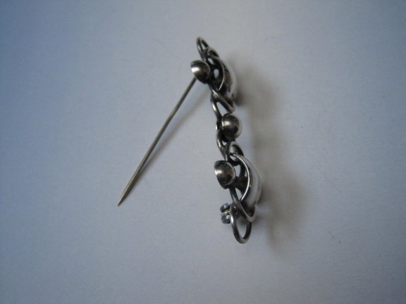 Zilveren broche Hermann Sierbol modernistisch model 5.2x1.7 cm - Afbeelding 4
