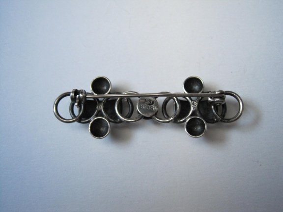 Zilveren broche Hermann Sierbol modernistisch model 5.2x1.7 cm - Afbeelding 5