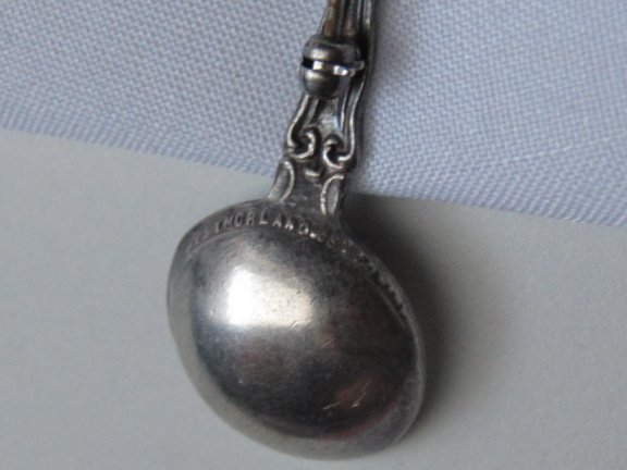 Zilveren broche antiek zout lepeltje Westmorland 6.2x1.7 cm - Afbeelding 4