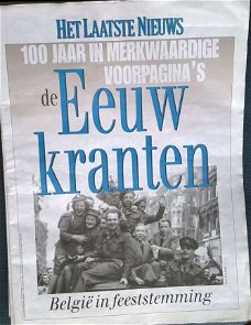 Krant HLN - Een Eeuw kranten 100 jaar voorpagina's