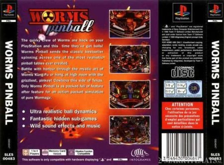 playstation 1 ps1 worms pinball - 2