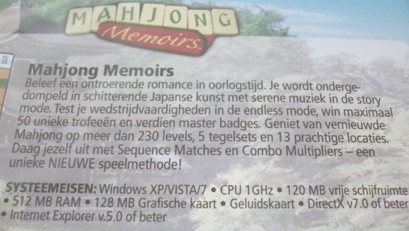 PC Game *** MAHJONG MEMOIRS & FENG SHUI MAHJONG *** 2-Pack *NIEUW* - Afbeelding 3