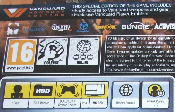PS3 Game *** DESTINY *** Vanguard Armoury Edition - Afbeelding 3