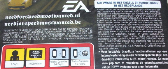 PSP Game *** NEED FOR SPEED *** Most Wanted 5-1-0 - Afbeelding 3