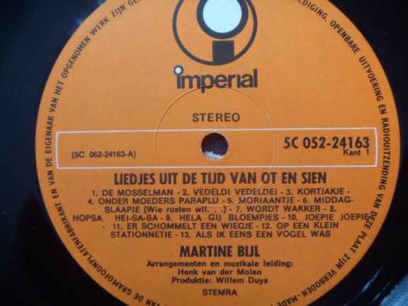 Martine Bijl - zingt liedjes uit de tijd van Ot en Sien - KinderLP - Afbeelding 5