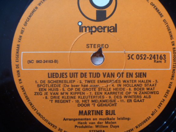 Martine Bijl - zingt liedjes uit de tijd van Ot en Sien - KinderLP - Afbeelding 6