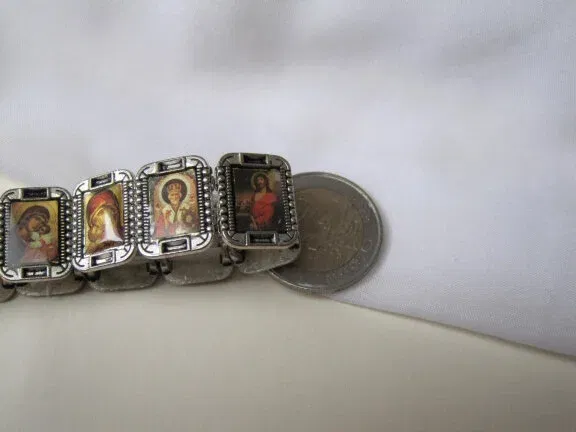 Armband zilverkleurig 12 religie iconen 5.4 cm - Afbeelding 7