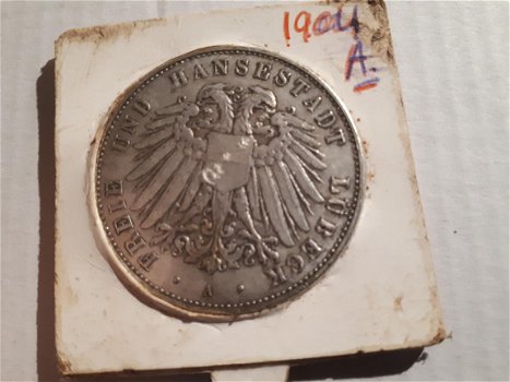 5 mark 1904 A Duitsland oude munt - 2