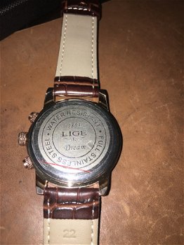 Prachtige Ligé Chronograaf horloge Rosé goud met mooie gift - 5
