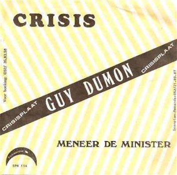 singel Guy Dumon - Crisis / Meneer de minister - 1