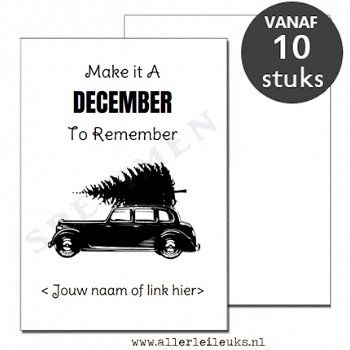 Persoonlijke kerst kaarten december eigen tekst - 10 stuks - 1