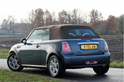 Mini Mini Cabrio - 1.6 Cooper D Chili Elektrisch Cabriodak Bruin Leder Clima Stoelverwarming - 1