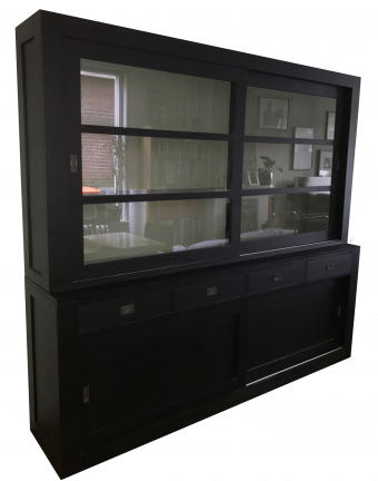 Winkelkast design zwart - grijs Hasselt 220 x 50/40 x 220cm - nr. 1