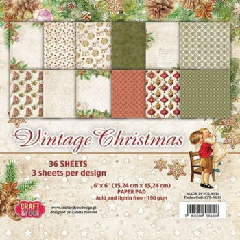 Craft & You, Paperpad- Vintage Christmas 6x6'' - 1