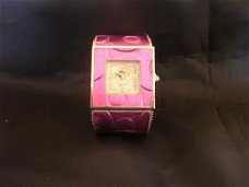 Polka Stip Metallic Pink Horloge