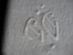 Antiek witte theedoek met versieringen en 2 initialen, ca. 1930... - 2 - Thumbnail