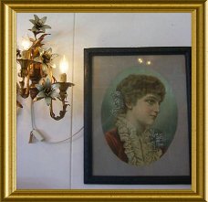 Mooie oude lijst met portret dame // vintage frame with portrait lady