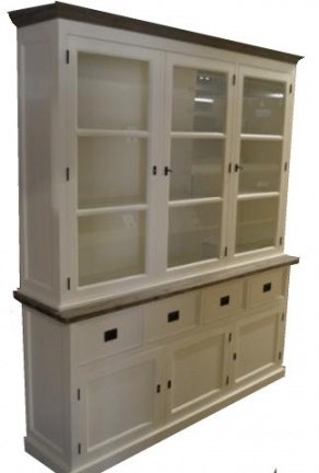 Buffetkast Hummelo wit met houten lijsten 180 x 45 x 210cm - nr. 1