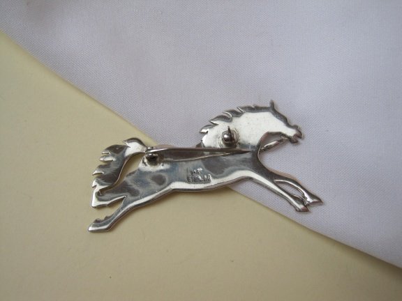 Zilveren broche Native paard 5.3x2.8 cm - Afbeelding 2